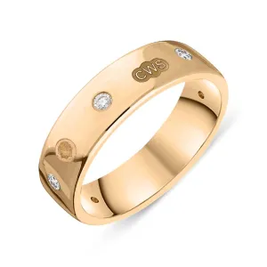 9ct Rose Gold 0.18ct Diamond King's Coronation Hallmark 6mm Ring D