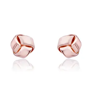 9ct Rose Gold 5mm Looped Knot Stud Earrings
