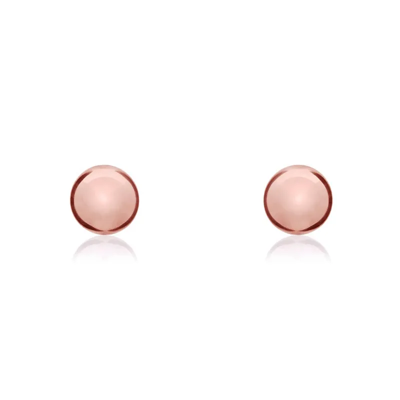 9ct Rose Gold 6mm Ball Stud Earrings
