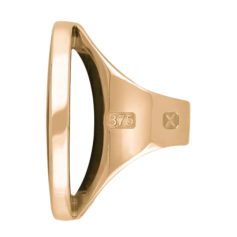 9ct Rose Gold Blue John Hallmark Large Round Ring