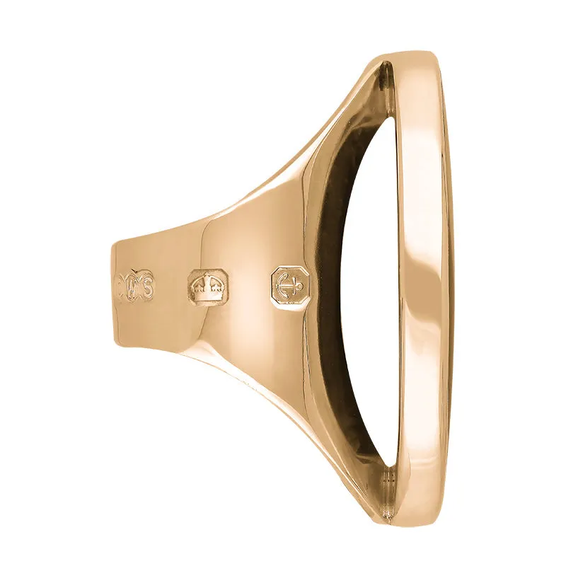 9ct Rose Gold Blue John Hallmark Large Round Ring