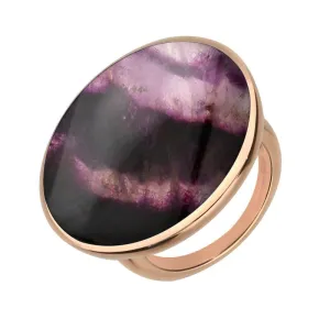 9ct Rose Gold Blue John Round Ring