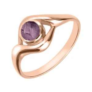 9ct Rose Gold Blue John Round Twist Ring