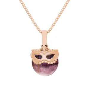 9ct Rose Gold Blue John Zodiac Gemini 9mm Bead Pendant