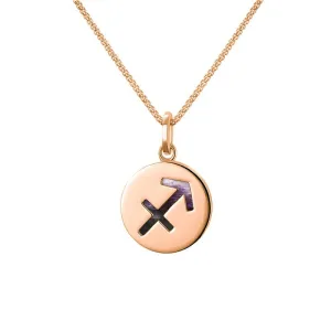 9ct Rose Gold Blue John  Zodiac Sagittarius Round Necklace