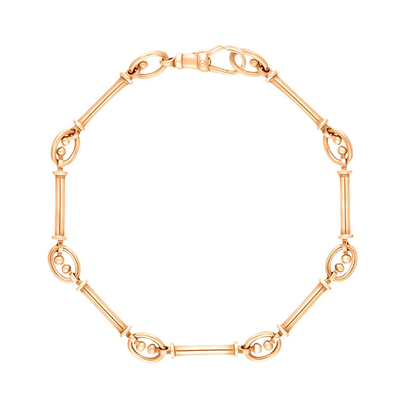 9ct Rose Gold Handmade Baton Link Bracelet