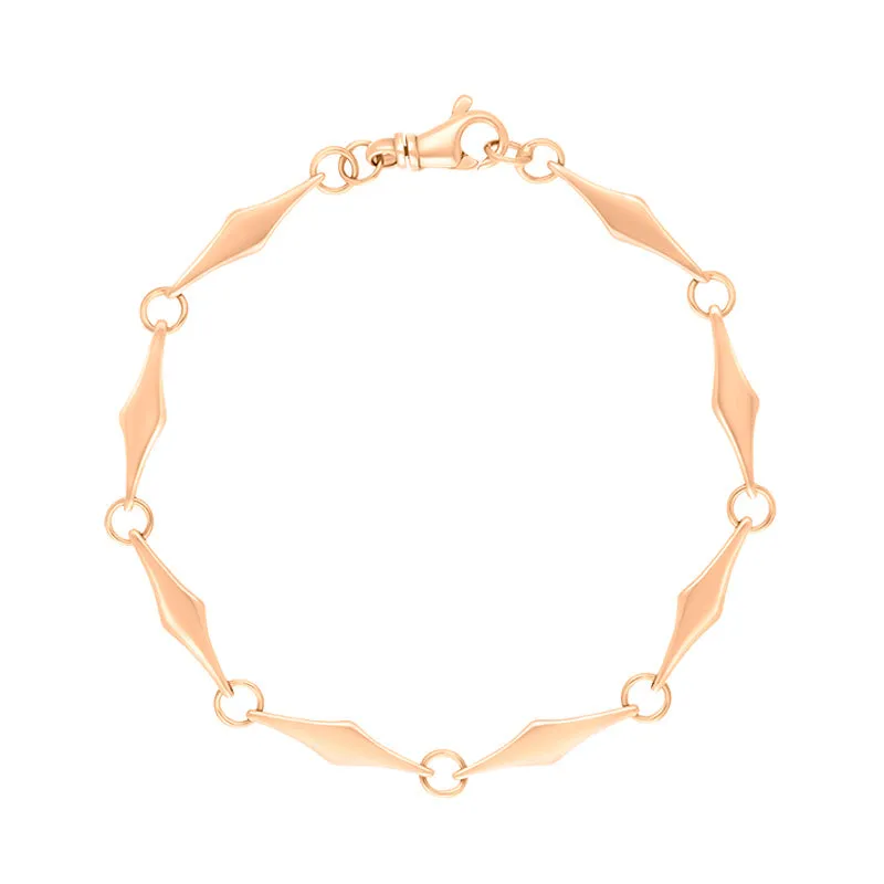 9ct Rose Gold Rhombus Handmade Bracelet