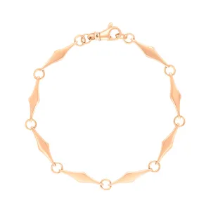 9ct Rose Gold Rhombus Handmade Bracelet