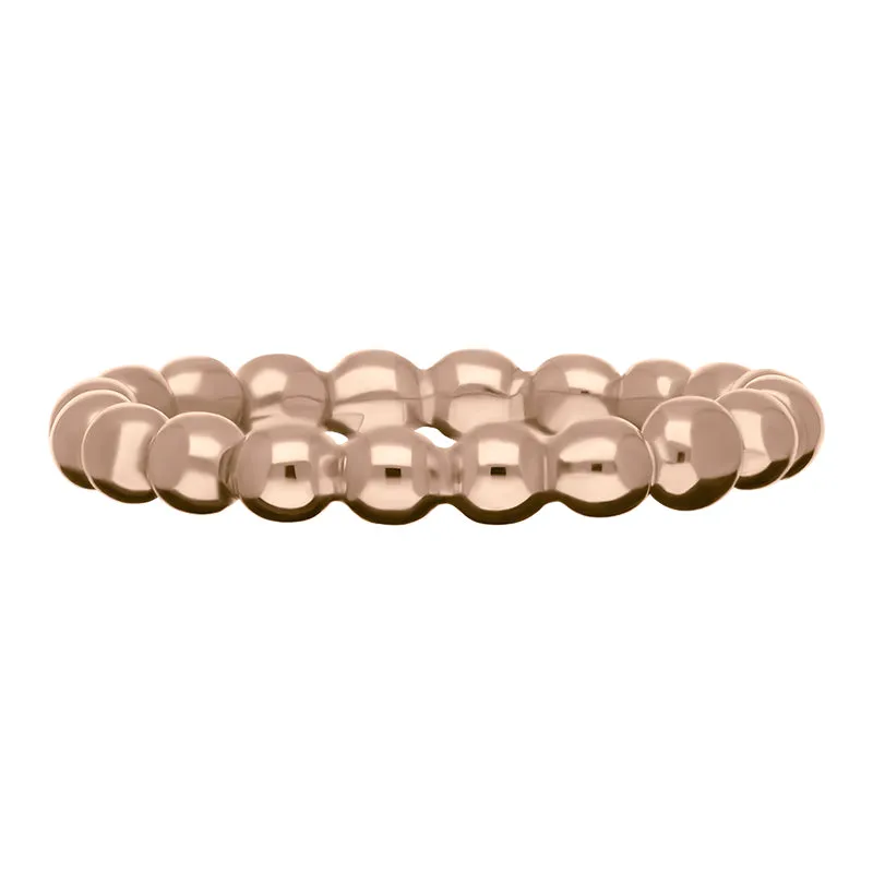 9ct Rose Gold Stepping Stones Beaded Stacking Ring