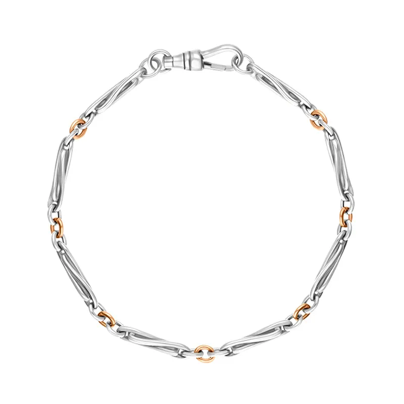 9ct Rose Gold Sterling Silver Handmade Twist Bracelet D