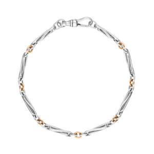9ct Rose Gold Sterling Silver Handmade Twist Bracelet D