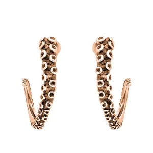9ct Rose Gold Tentacle Hoop Earrings