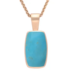 9ct Rose Gold Turquoise Barrel Shaped Necklace