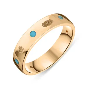 9ct Rose Gold Turquoise King's Coronation Hallmark 5mm Ring D