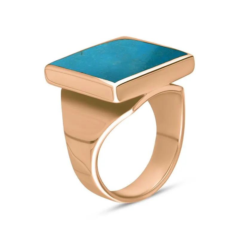 9ct Rose Gold Turquoise Small Square Ring