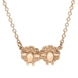 9ct Rose Gold Two Sheep Necklace