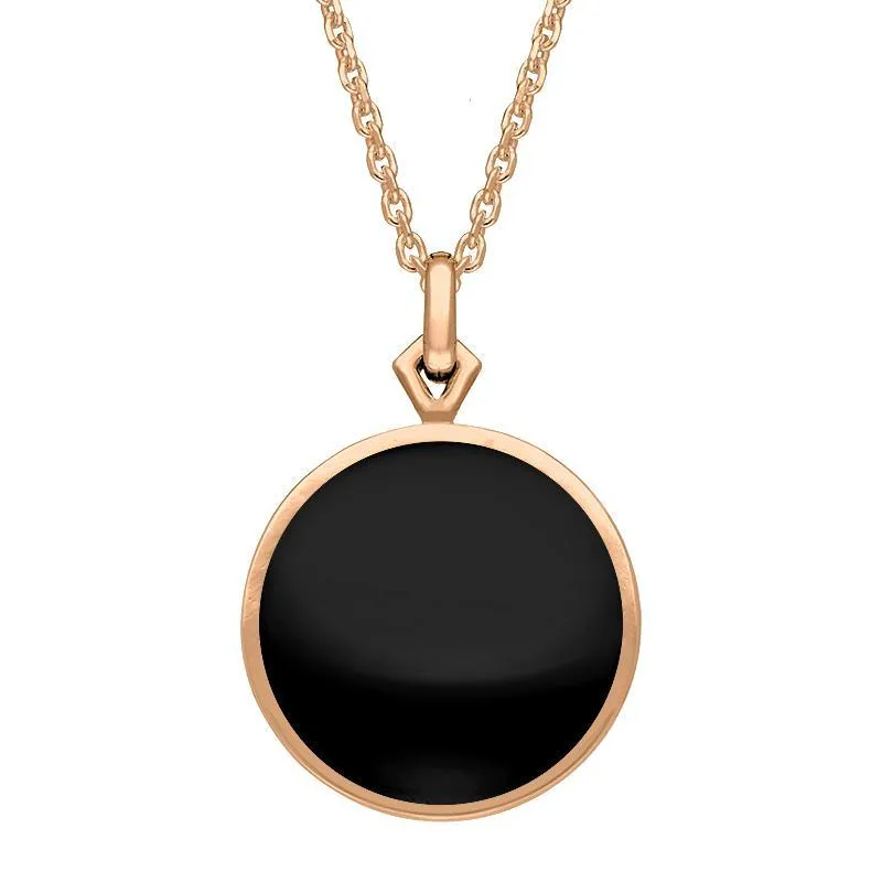9ct Rose Gold Whitby Jet Flore Filigree Necklace