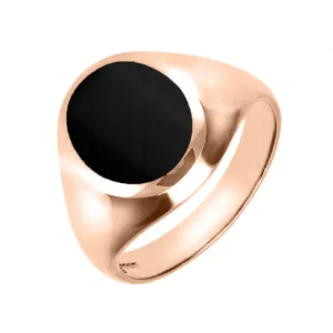 9ct Rose Gold Whitby Jet Medium Oval Signet Ring