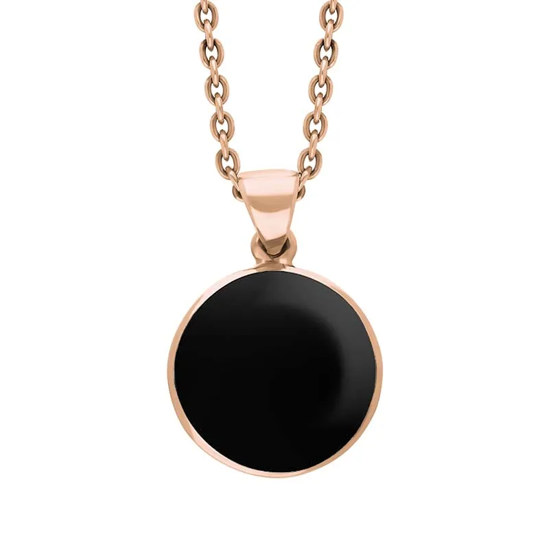 9ct Rose Gold Whitby Jet Plain Round Necklace