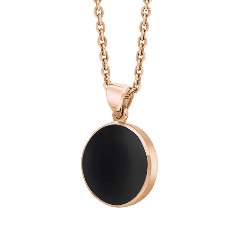 9ct Rose Gold Whitby Jet Plain Round Necklace