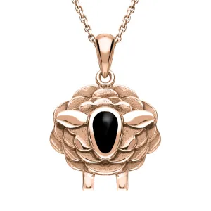 9ct Rose Gold Whitby Jet Sheep Necklace