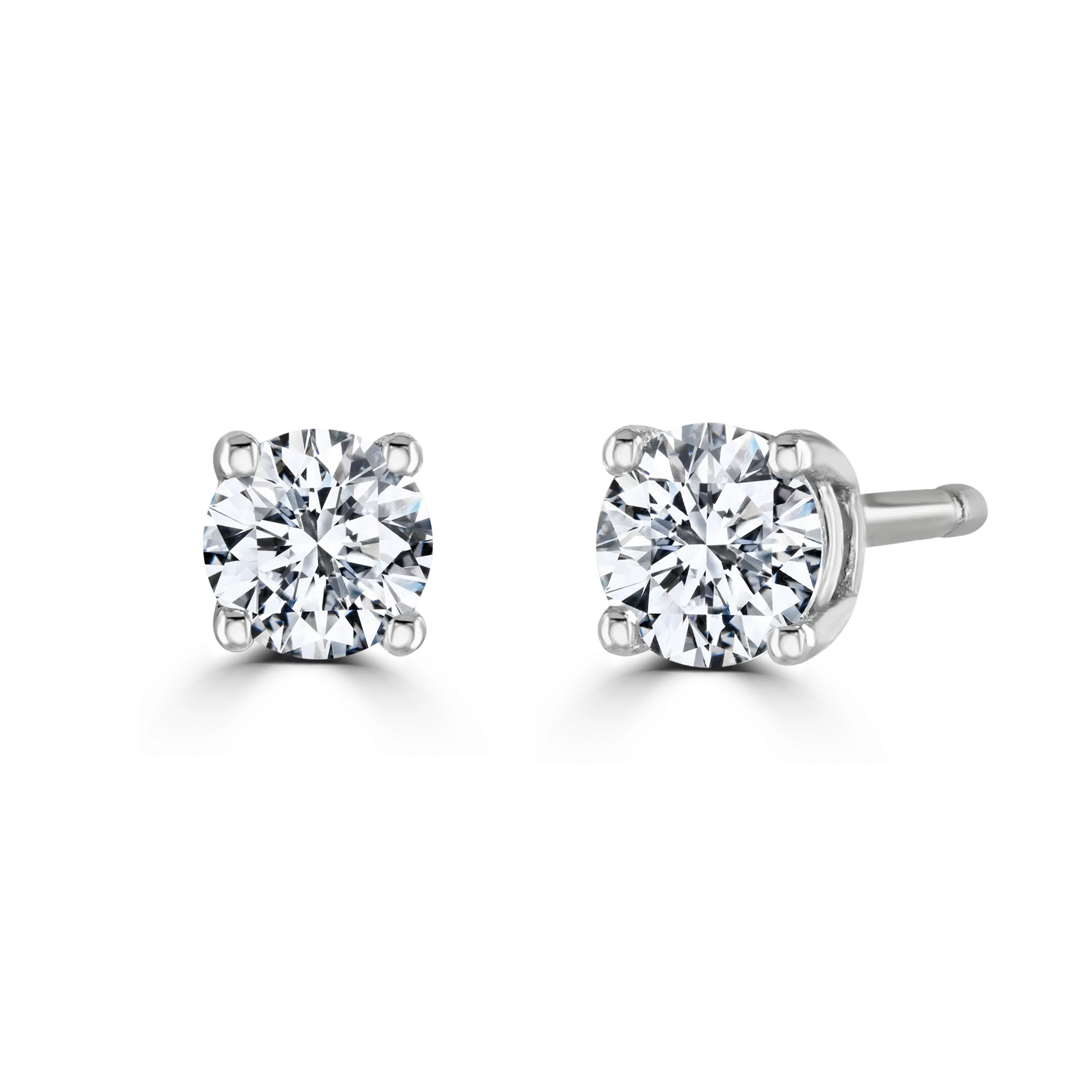 9ct White Gold 0.25ct Diamond Solitaire Stud Earrings