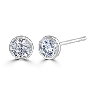 9ct White Gold 0.30ct Lab Grown Diamond Solitaire Stud Earrings
