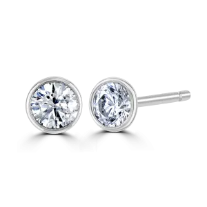 9ct White Gold 0.50ct Lab Grown Diamond Solitaire Stud Earrings
