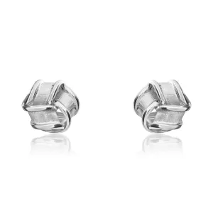 9ct White Gold 10mm Looped Knot Stud Earrings