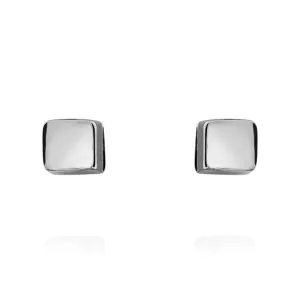 9ct White Gold 3mm Cube Stud Earrings