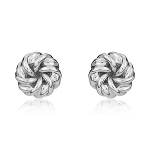 9ct White Gold 7mm Looped Knot Stud Earrings