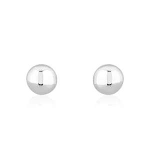 9ct White Gold 8mm Button Stud Earrings