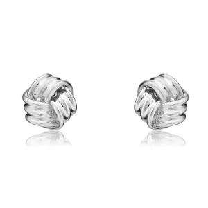9ct White Gold 8mm Looped Knot Stud Earrings