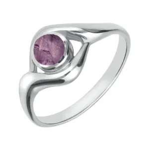 9ct White Gold Blue John Round Twist Ring