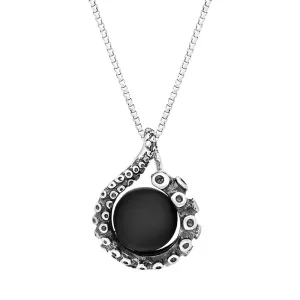 9ct White Gold Whitby Jet Bead Tentacle Necklace