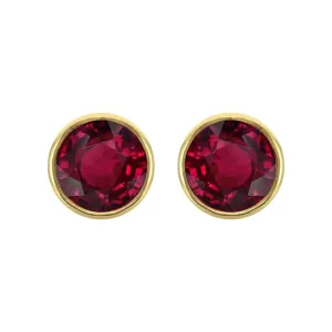 9ct Yellow Gold 0.26ct Ruby Round Stud Earrings
