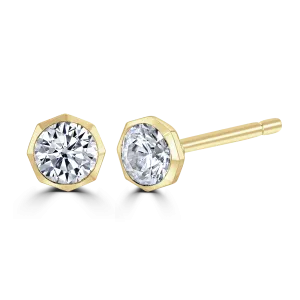9ct Yellow Gold 0.30ct Lab Grown Diamond Solitaire Octagonal Stud Earrings