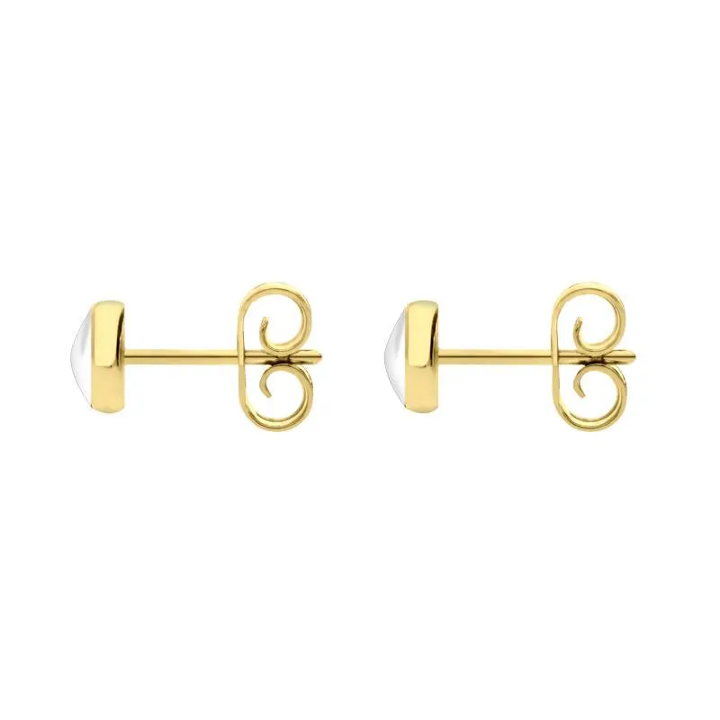 9ct Yellow Gold Bauxite 5mm Classic Small Round Stud Earrings