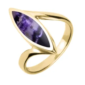 9ct Yellow Gold Blue John Toscana Marquise Twist Ring