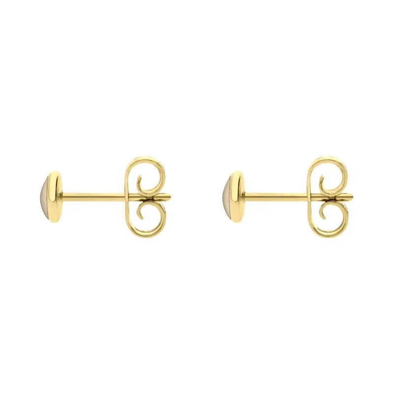 9ct Yellow Gold Coquina 4mm Classic Small Round Stud Earrings
