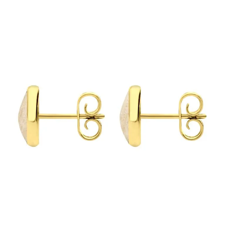 9ct Yellow Gold Coquina 8mm Classic Large Round Stud Earrings