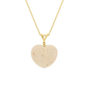9ct Yellow Gold Coquina Large Heart Split Bail Pendant Necklace