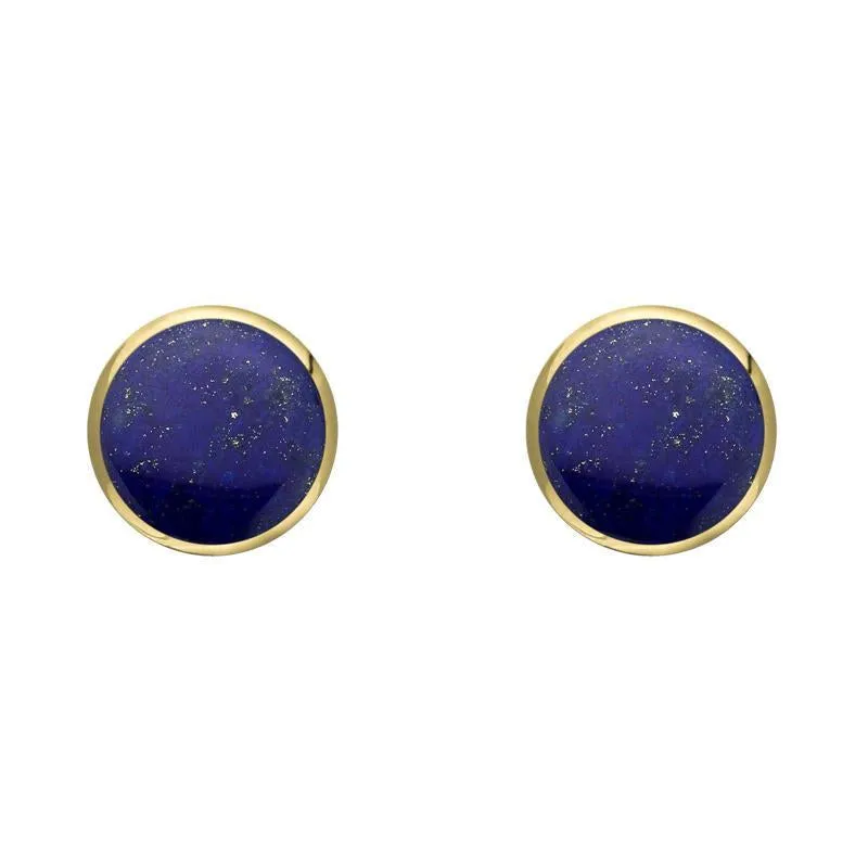 9ct Yellow Gold Lapis Lazuli 5mm Classic Small Round Stud Earrings