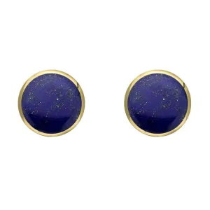 9ct Yellow Gold Lapis Lazuli 6mm Classic Medium Round Stud Earrings