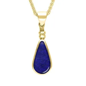 9ct Yellow Gold Lapis Lazuli Bottle Top Pear Necklace