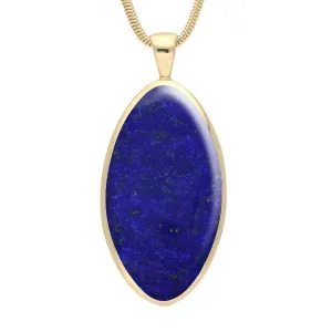 9ct Yellow Gold Lapis Lazuli Large Oval Necklace