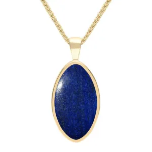 9ct Yellow Gold Lapis Lazuli Oval Necklace