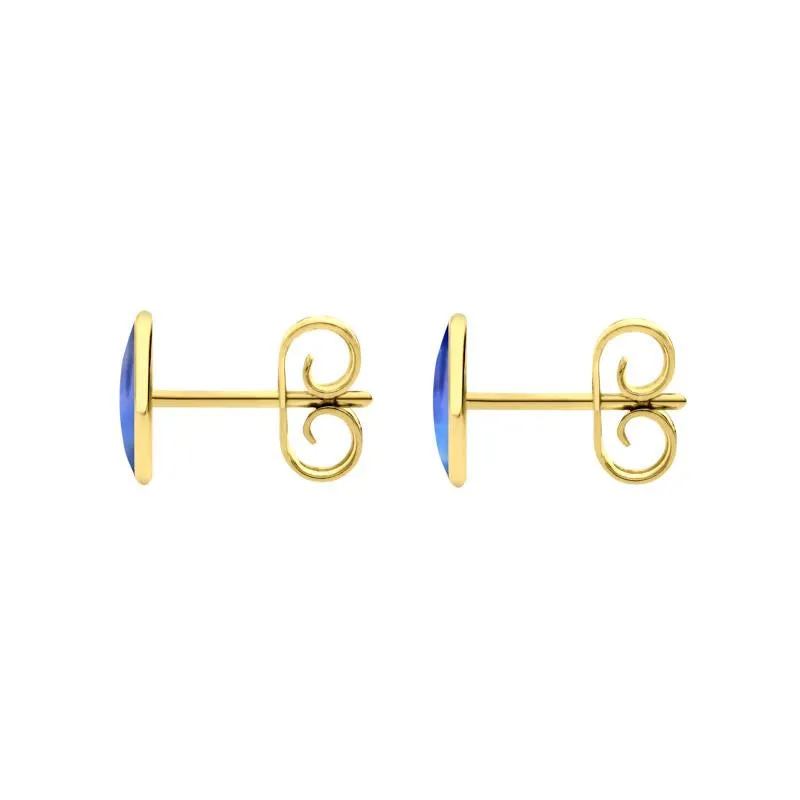 9ct Yellow Gold Moonstone 7 x 5mm Classic Small Oval Stud Earrings