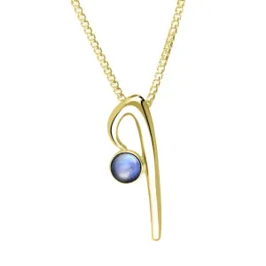 9ct Yellow Gold Moonstone Love Letters Initial I Necklace