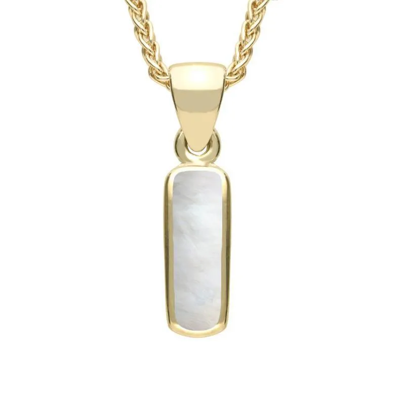 9ct Yellow Gold Mother of Pearl Dinky Oblong Necklace
